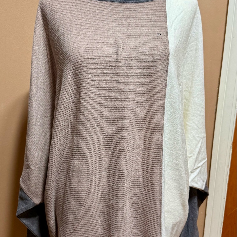 Maurices Women's Tri-Tone Sweater - Gray, Cream, Tan